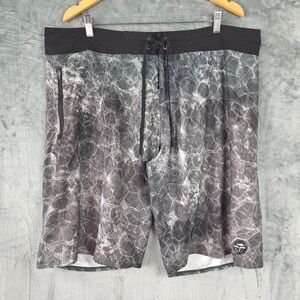Pelagic Board Shorts Mens 40 Gray Hydro Lite Swim Surf Beach Performance Fishing